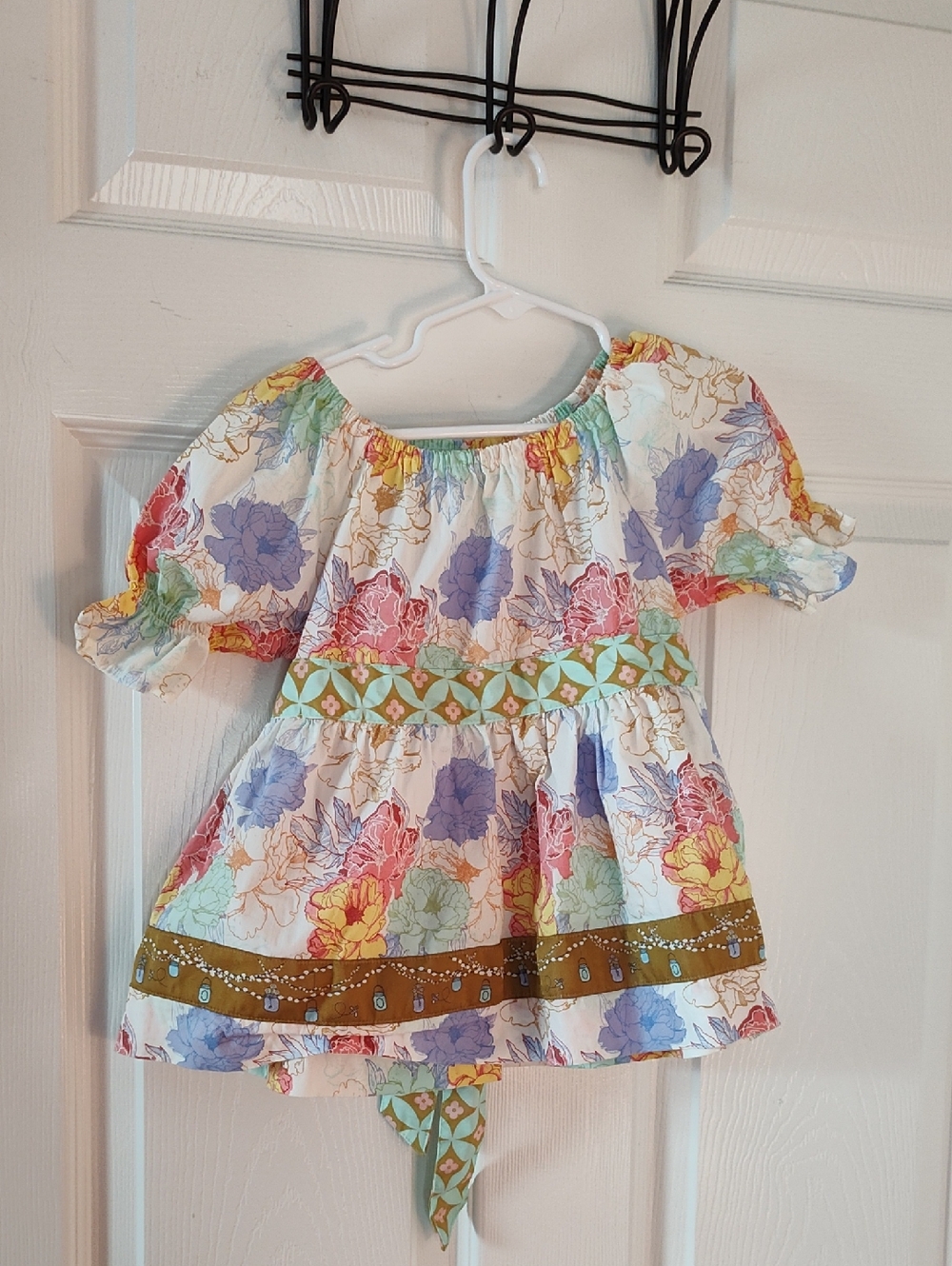 Matilda Jane Floral Off-Shoulder Top in White, Purple, Yellow, Pink, Green